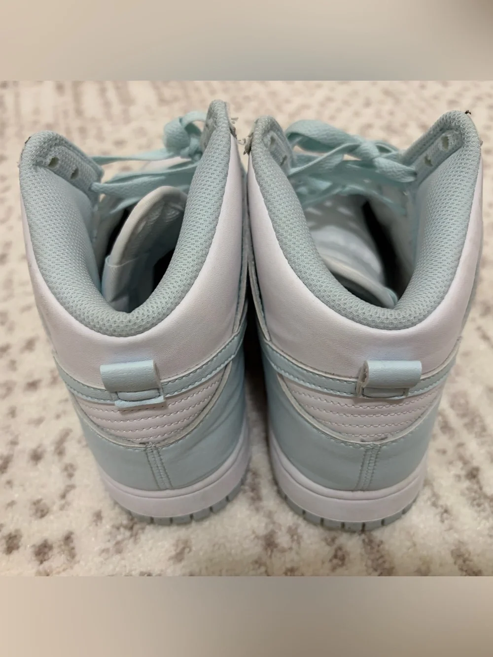 Nike high dunk, white/baby blue women’s size 8.5